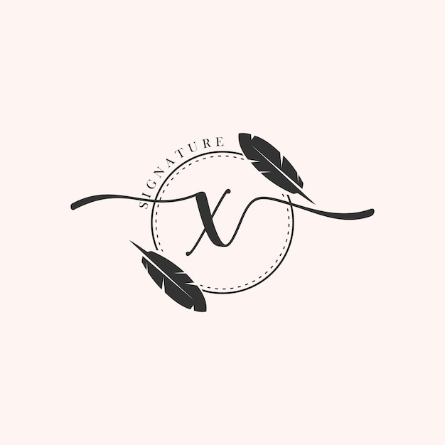 Vecteur lettre initiale luxe beauté s'épanouit logo monogramme ornement x