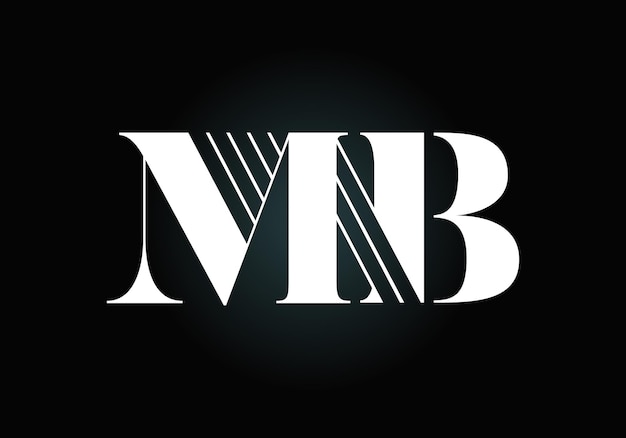 Lettre Initiale Mb Logo Design Vector. Symbole De L'alphabet Graphique Pour L'identité D'entreprise