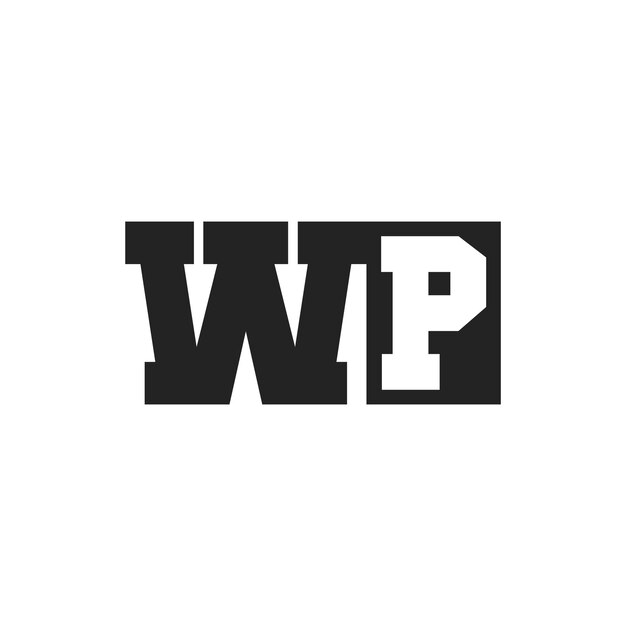 Lettre initiale Le modèle de conception du logo WP Le logo WP
