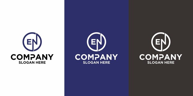 Lettre initiale EN modèle de conception de logo vectoriel