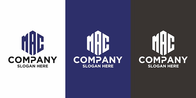 Lettre initiale modèle de conception de vecteur de logo MAC