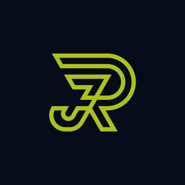 Lettre initiale moderne et minimaliste Logo monogramme RJ ou JR