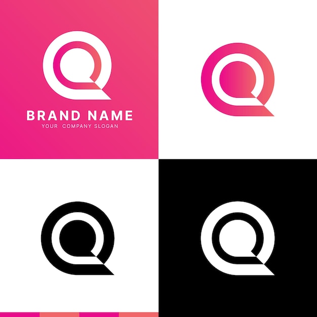 Lettre Initiale Moderne Simple Q Logo Gradient Pink Vector Logo Design Utilisable Pour Les Entreprises Et Les Marques