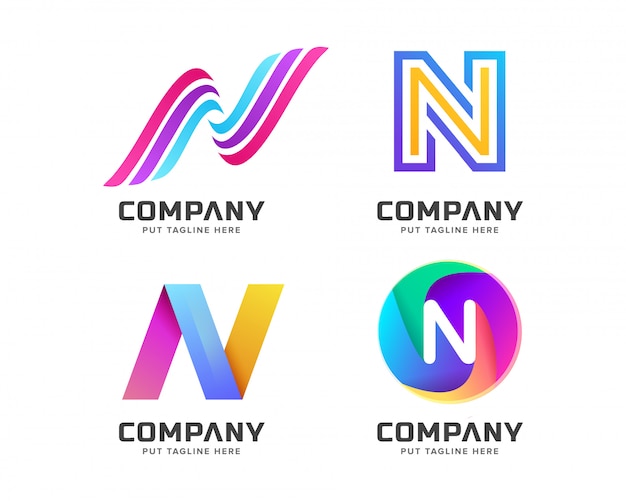 Lettre Initiale N Logo Modèle Pour Entreprise