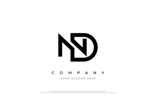 La Lettre Initiale Nd Monogramme Conception Du Logo