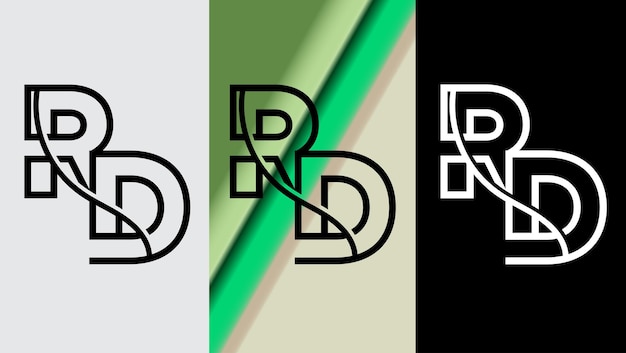 Lettre Initiale Rd Logo Design Créatif Symbole Moderne Icône Monogramme