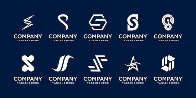 Lettre Initiale S Ss Logo Icon Set Design Pour Les Entreprises De La Mode Sport Automobile