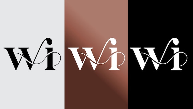 Lettre Initiale Wi Logo Design Créatif Symbole Moderne Icône Monogramme