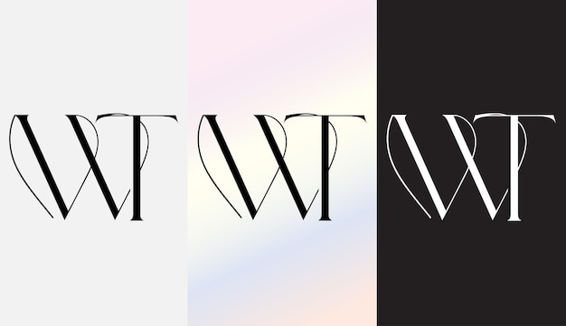 Lettre initiale WT logo design créatif symbole moderne icône monogramme