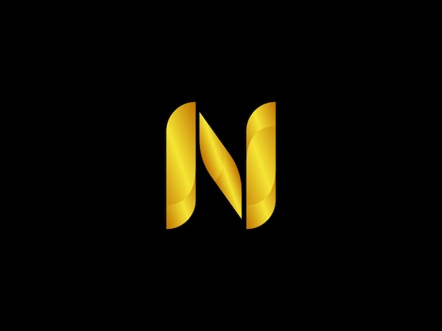 Une lettre jaune n sur fond noir