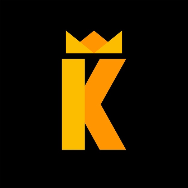 Lettre K Crown Logo Design Template Inspiration Illustration vectorielle