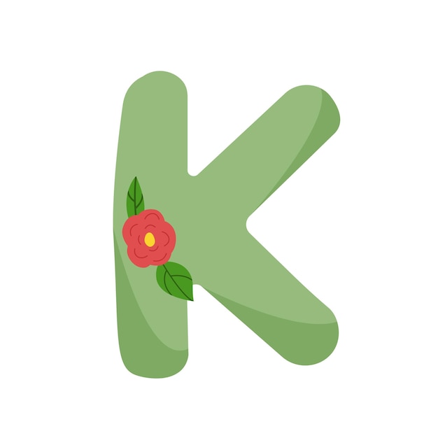 Vecteur lettre k florale pour la décoration de noms et de cartes