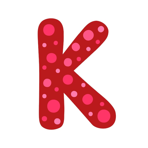 Vecteur la lettre k, le logo, l'icône de l'alphabet, l'illustration dessinée à la main