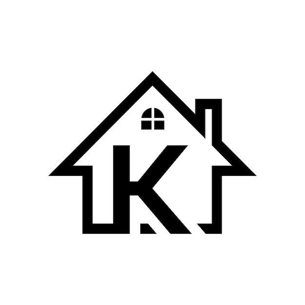 Vecteur lettre k modèle de logo immobilier vecteur logos immobiliers