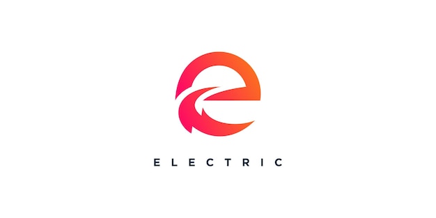 Lettre Logo E Avec Concept électrique Vecteur Premium