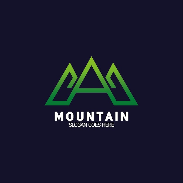 Vecteur lettre a logo de montagne