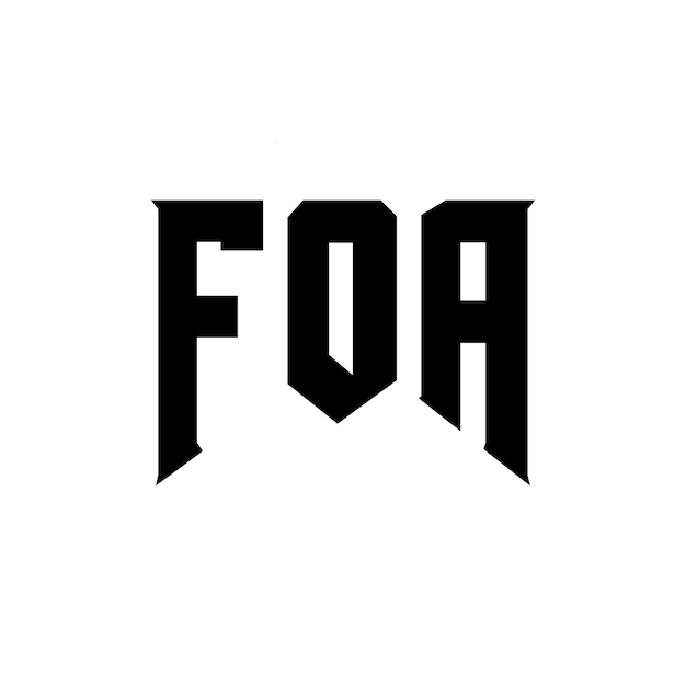 Une lettre de logo pour une entreprise de technologie FOA logo design combinaison de couleurs noir et blanc FOA logo FOA vecteur FOA design FOA icône FOA alphabet FOA typographie logo design