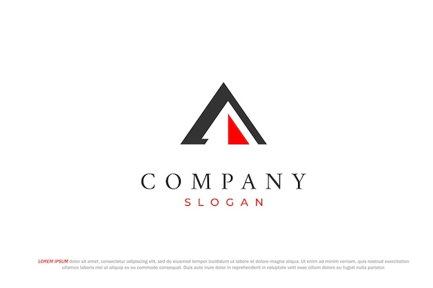 une lettre de logo de tente minimale