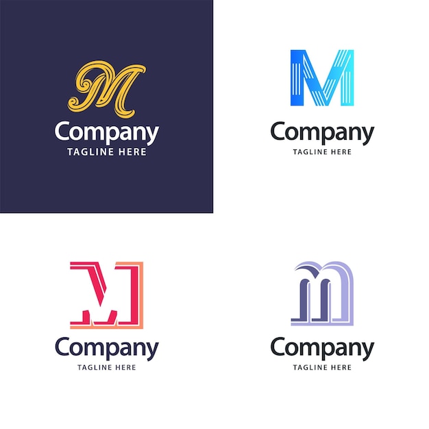 Lettre M Big Logo Pack Design Création de logos modernes et créatifs pour votre entreprise Illustration vectorielle de nom de marque