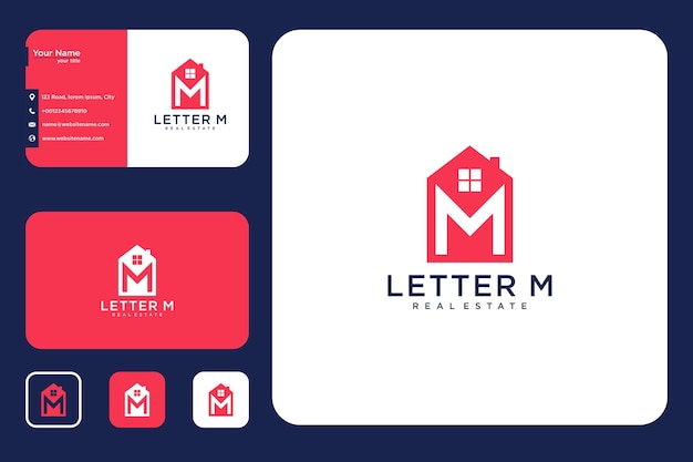 Lettre M Avec Création De Logo De Maison Et Carte De Visite