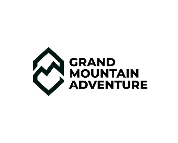 lettre M en gras logo de montagne Logo de montagne moderne et propre