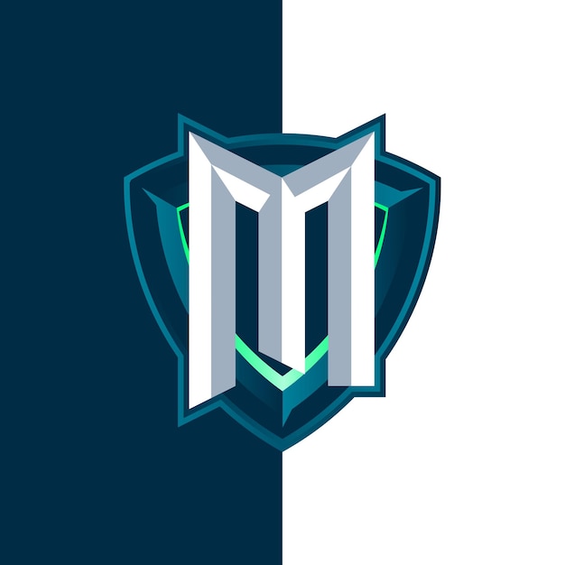 Lettre M Logo Bouclier Esports