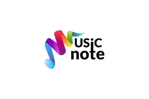 Lettre M note de musique logo ludique