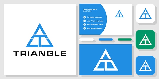 Lettre Majuscule Abstraite Symbole Triangle Initiale Avec Modèle De Carte De Visite