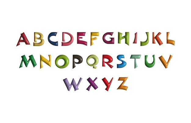 Lettre Majuscule De L'alphabet De A à Z En Style 3d Vecteur Gratuite