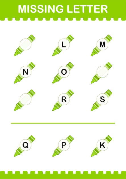 Lettre Manquante Avec La Feuille De Calcul Crayon Pour Les Enfants