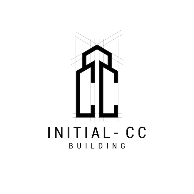 Vecteur la lettre marque le logo créatif cc