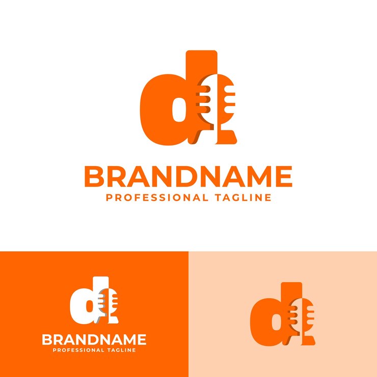 Vecteur lettre d microphone logo adapté aux entreprises liées au microphone avec l'initiale d