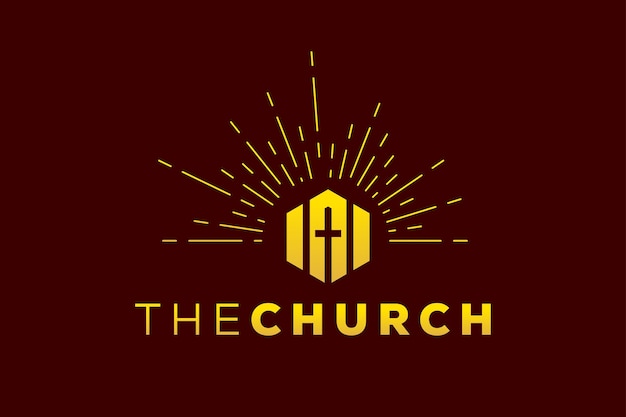 Vecteur lettre à la mode et professionnelle un panneau d'église création d'un logo vectoriel chrétien et pacifique