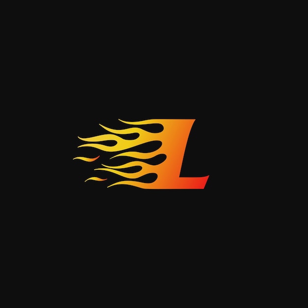 Lettre L Modèle De Conception De Logo De Flamme Brûlante