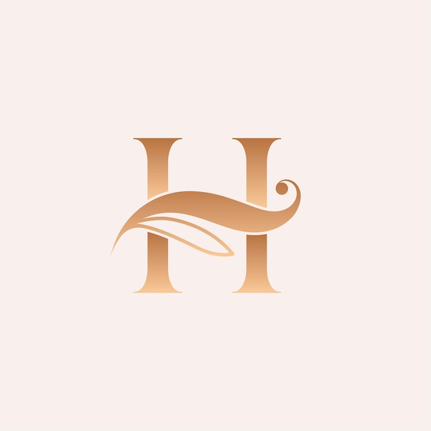lettre de modèle de logo de beauté de massage naturel h