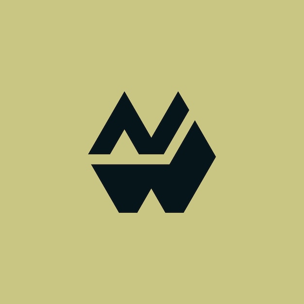 Lettre Moderne Logo Monogramme Nw Ou Wn