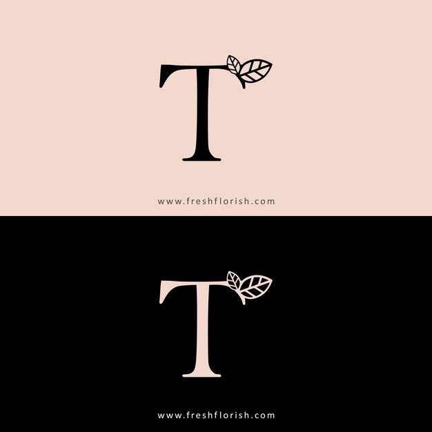 Vecteur lettre moderne t florish logo
