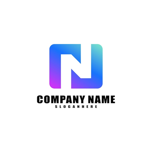 lettre n logo coloré