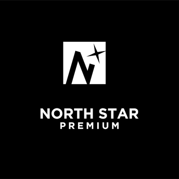 Lettre N pour la conception du logo nord et étoile