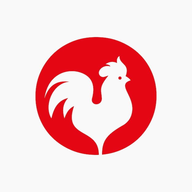 Lettre O Logo De Volaille Avec Symbole De Poule Logo De Poulet Coq Soupir Modèle De Vecteur