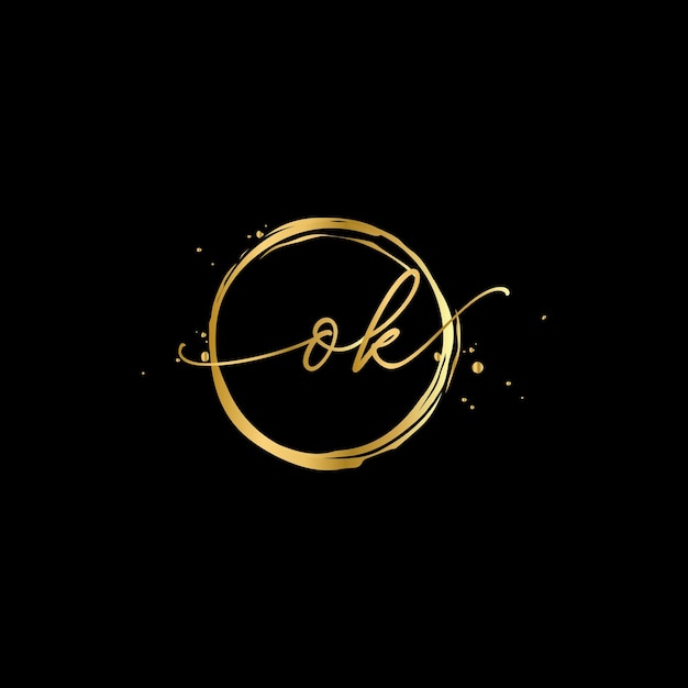 Lettre Ok Monogram éléments De Conception Modèle Gracieux Logo De Mode Gold Beauty Industry