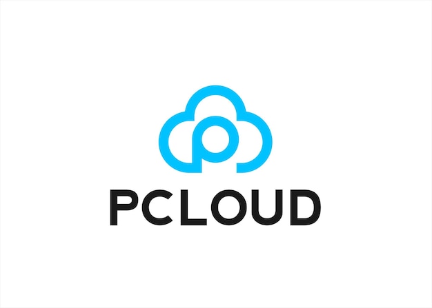 Lettre P Cloud Logo Design Illustration Vectorielle