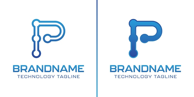 La lettre P du logo de la technologie symbolise le progrès, l'innovation et l'excellence numérique