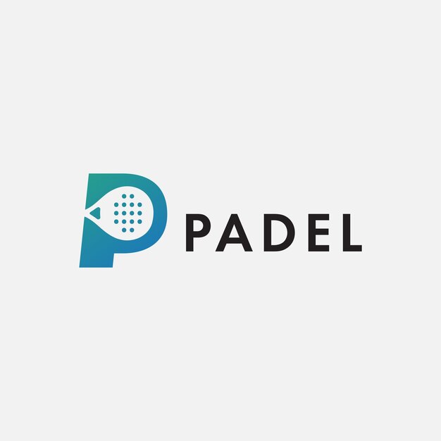 Vecteur la lettre p est le logo de la raquette de padel.