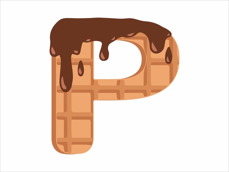 Vecteur la lettre p avec l'illustration de la crème glacée au chocolat