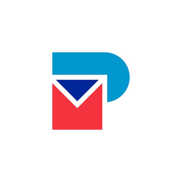 Vecteur lettre p logo moderne p enveloppe lettermark p message monogramme