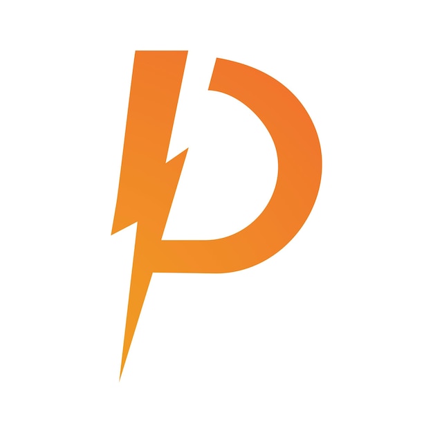 Lettre P Thunder power logo vector illustration design