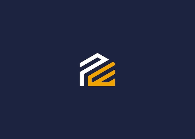 lettre pe avec le logo de la maison conception d'icône modèle de conception vectorielle inspiration