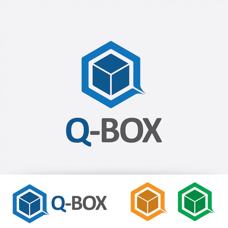 Vecteur lettre q avec modèle d&#39;illustration de logo de boîte.