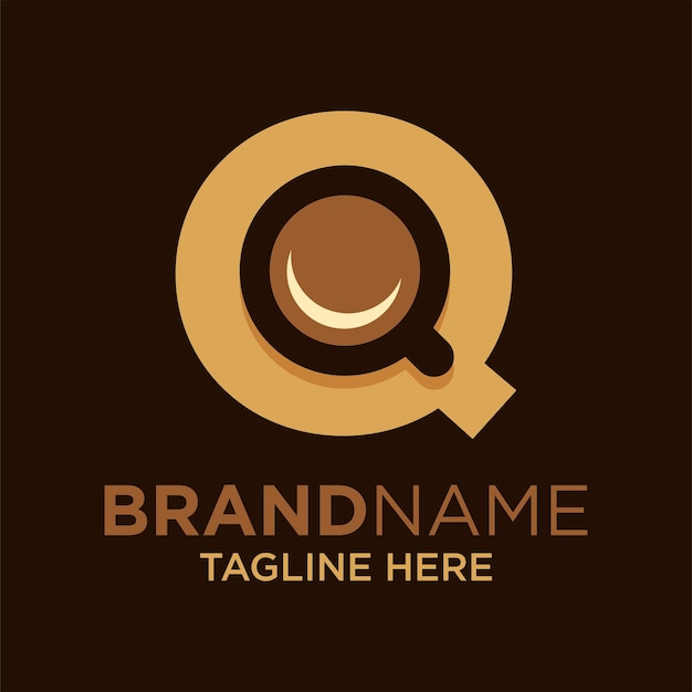Lettre Q Tasse Café Thé Chocolat Logo Design Modèle Inspiration Illustration Vectorielle
